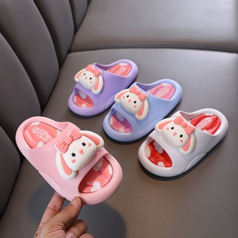 Cute kids' slippers - summer anti-slip bath soft sole bathroom cartoon indoor girls' home baby girl slippers