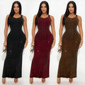 C7629 cross-border   fashion women's sexy rhinestone high-waisted reversible dress