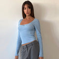 European and american style  new solid color bowknot lace cropped t-shirt, fashionable versatile long sleeve slim fit top for women