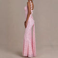 european and american cross-border celebrity style sequin beaded tube top mermaid dress evening party backless slim fit maxi dress
