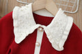 new year's & christmas girls' sweater dress - children's knitted sweater dress with pearl collar, chanel-inspired sweet style