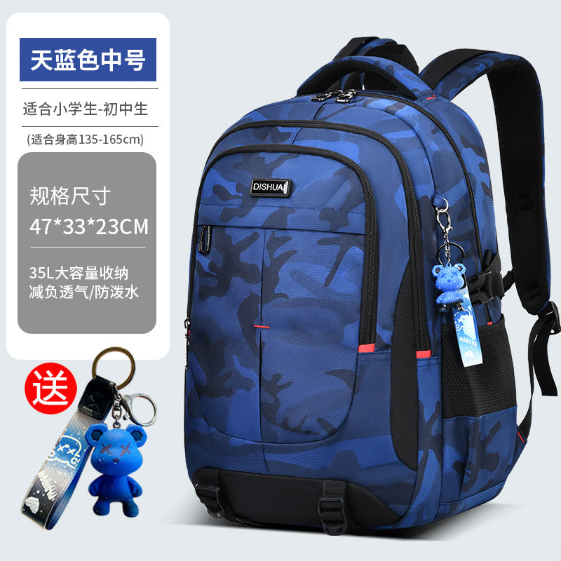 2026 new school backpack for boys - extra large capacity, lightweight, spine-protecting backpack for junior high and high school students