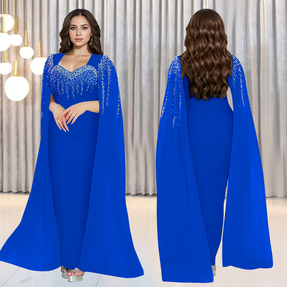 C7305 cross-border   fashion women's elegant rhinestone evening gown dress - new