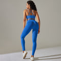 fashion seamless tight back sports intimates breathable high elastic yoga suit running fitness two-piece set