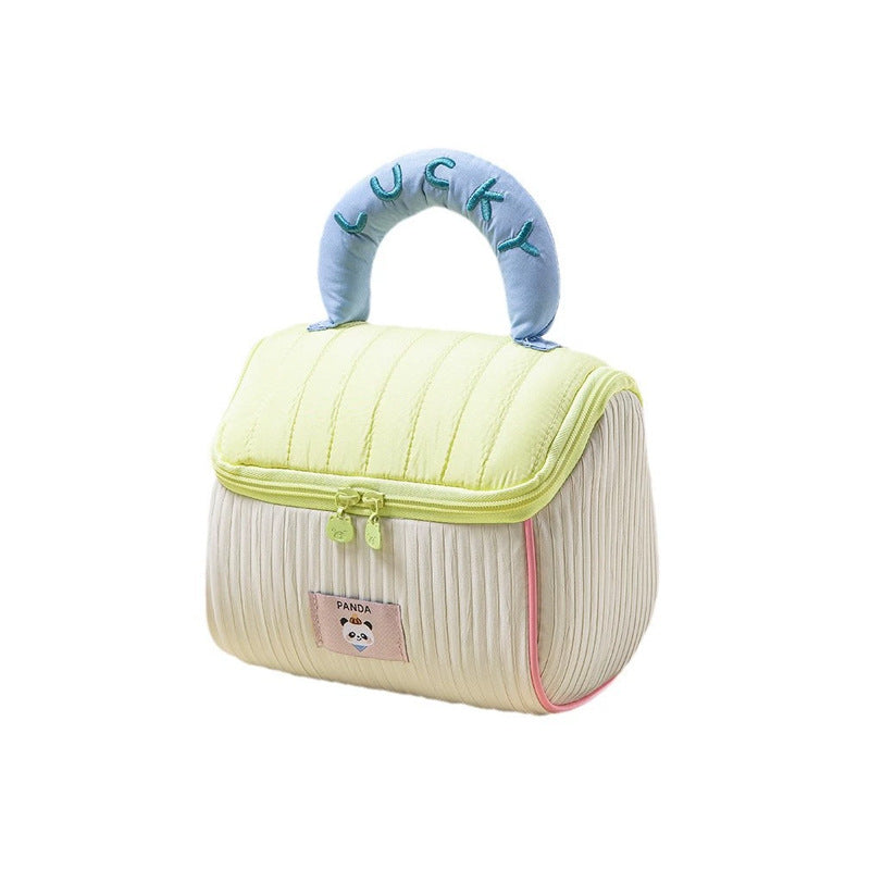 Popular house cosmetic bag women's large-capacity portable skin care product storage bag contrasting color travel portable partition storage bag