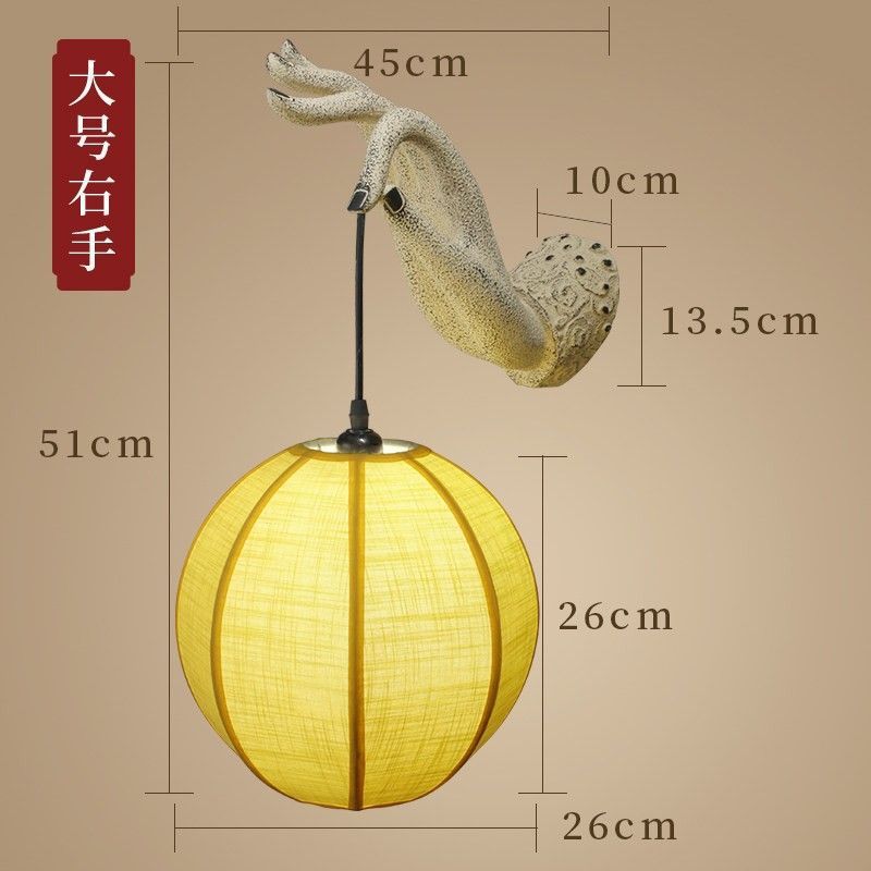 Creative new chinoiserie wall lamp tv wall corridor aisle courtyard balcony bedroom bedside lamp stairs lotus wall lamp