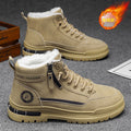 Boots men's shoes high-top winterfleece-linedthickened cotton shoes waterproofnon-slip construction site work labor protection workwear boots
