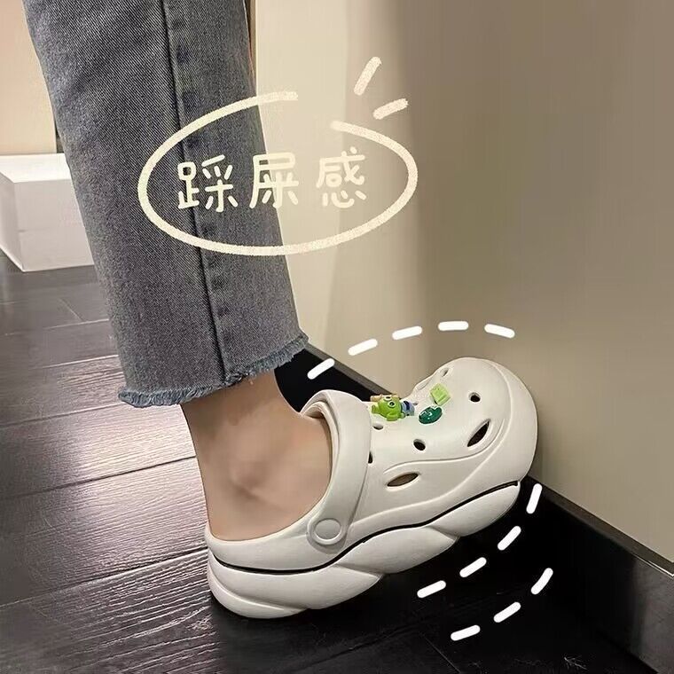2024new arrival shit-stepping clogs for women outwearsummercutepopularthick sole nurse beach two-wear toe-cap slippers