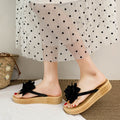 Thick sole4cm flower sandals women's outwearsummernew arrivaleasiest for matchthick sole flip flops non-slip beach slippers for women