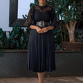 D254 dress  summer large size lace crochet sexy cut out pleated european and american dress cross-border dress