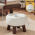 Backrest entry shoe changing stool living room low stool for home shoe changing stool can be rotated durable new chinoiserie solid wood shoe changing stool