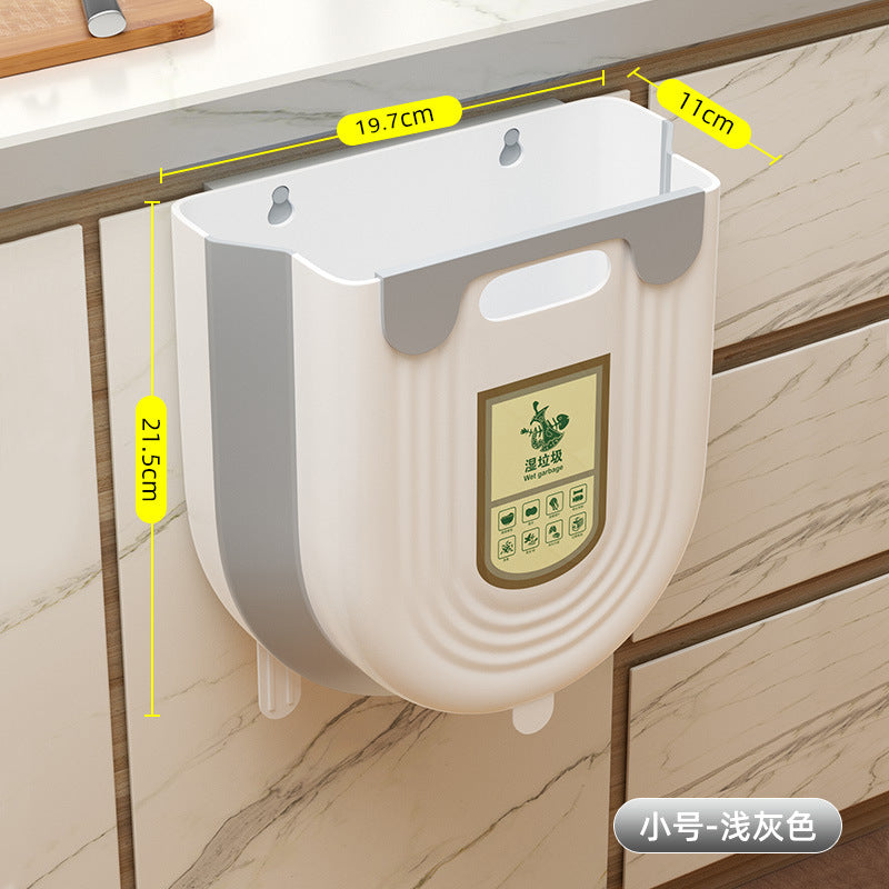 Kitchen trash can hanging for home kitchen waste classification foldable cabinet door wall hanging bathroom toilet storage wastebasket