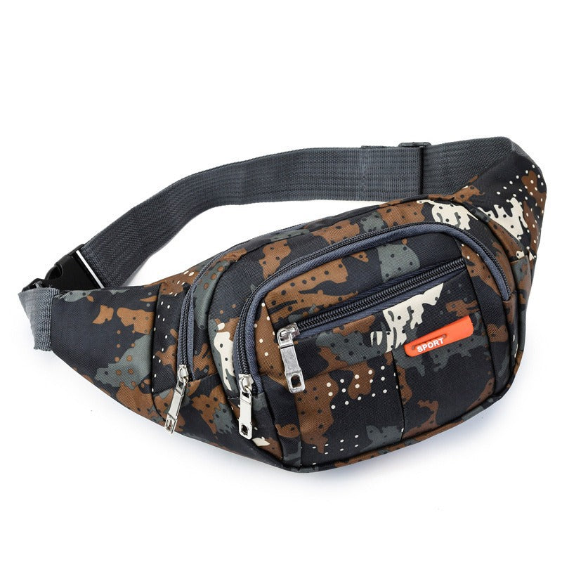 Cross-border fanny pack Men's outdoor sports Mountaineering Men's breast bag Canvas mobile phone bag Construction site work cashier messenger bag