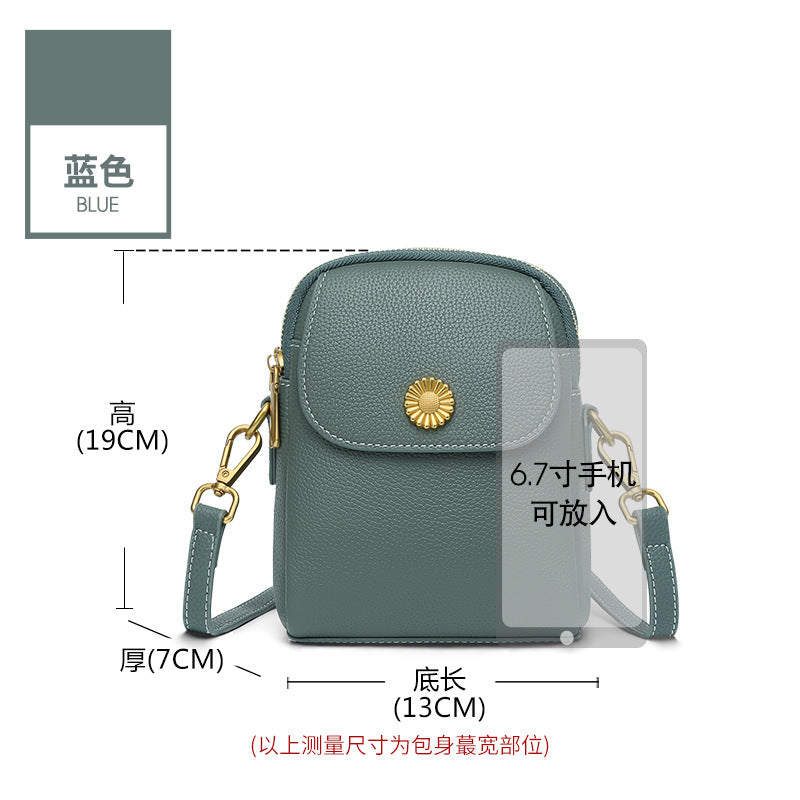 Casual leather mobile phone bag women's 2025 new lightweight messenger bag bag women's fashion mini high-end shoulder bag small