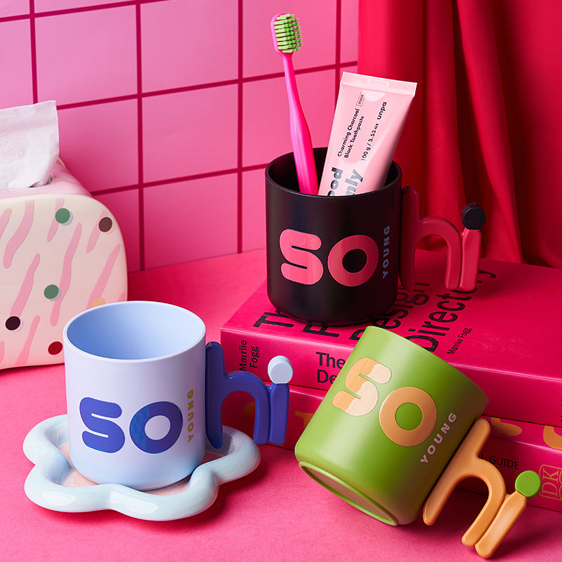 Kids' toothbrush and mouthwash cup - cute, trendy, and creative design for babies, students, and couples