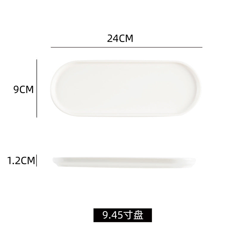 Modern minimalist pure white ceramic square plate - restaurant dessert plate, pastry plate, creative art style plating - direct from the manufacturer