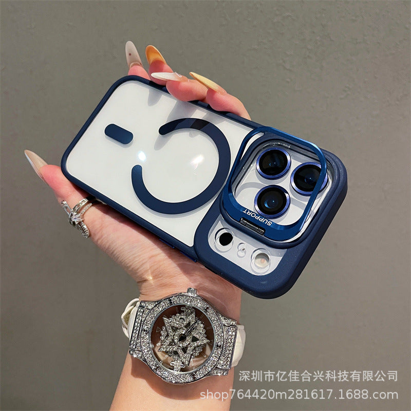 Apple 17promax lens holder magnetic phone case suitable for iphone16 with lens film 15 anti-fall case