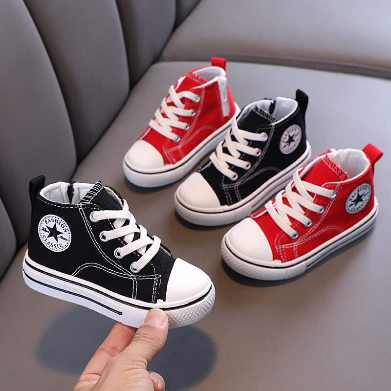 Kids' canvas shoes -  spring/autumn new collection: boys' casual shoes, korean style girls' mid-top canvas sneakers, toddler skate shoes