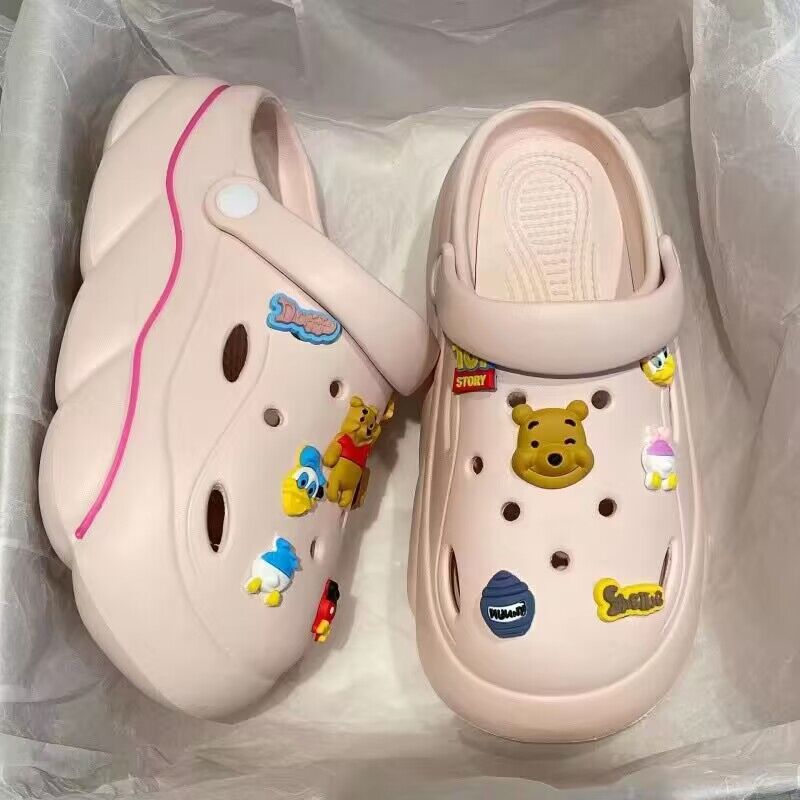 2025new arrival croc shoes men's summer outwear outdoor women's thick solenon-slip couple men's sandals