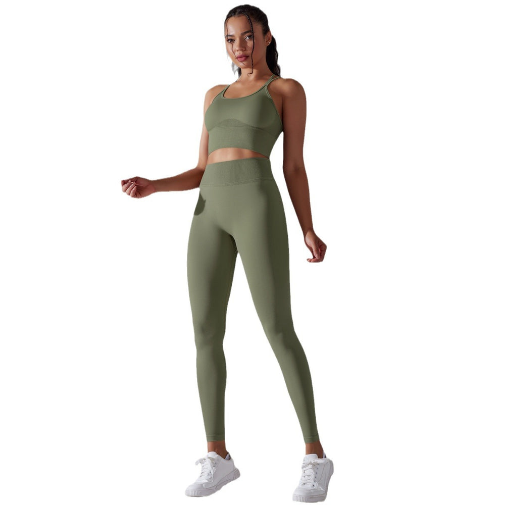 new arrivalhigh waist hip lift seamless yoga clothes sexy sling beautiful back sports bra suit running fitness clothes