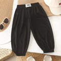Kids anti-mosquito pants summer baby ice silk bloomers pants medium large children thin sports pants boys and girls casual nine-point pants