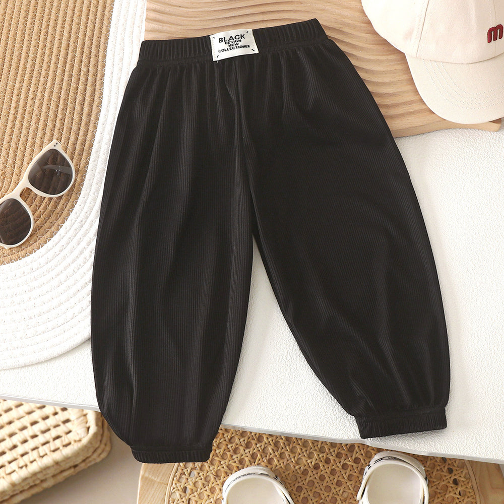 Kids anti-mosquito pants summer baby ice silk bloomers pants medium large children thin sports pants boys and girls casual nine-point pants