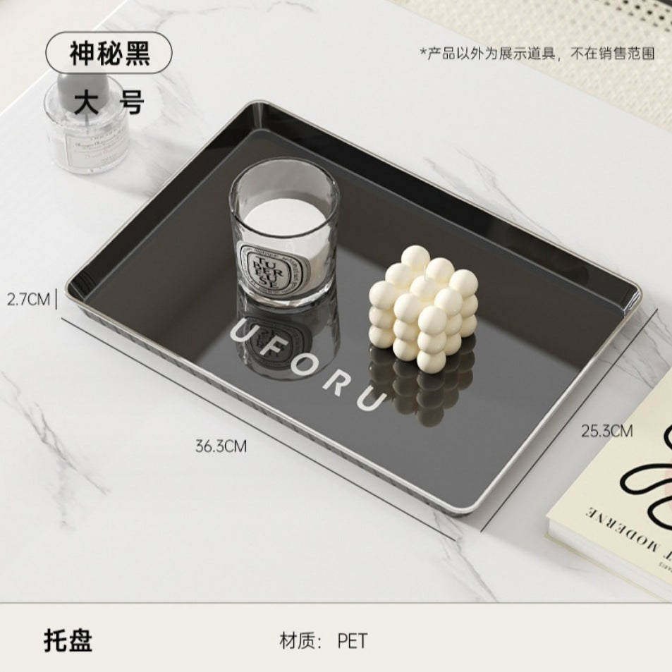 Tea tray tray rectangular for home living room tea tray 2025new arrival tray accessible luxury high-end guesthouse tray hotel