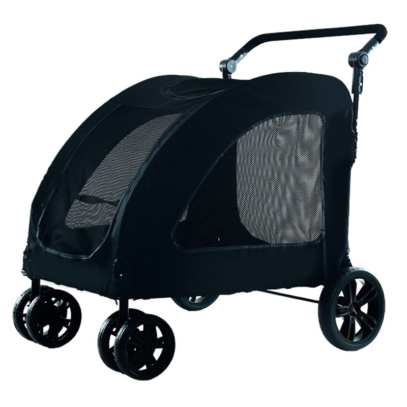 wholesale medium and large dog outdoor stroller pet stroller golden retriever giant dog foldable dog auxiliary stroller