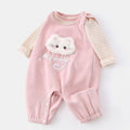 Spring overalls for young babies: stylish spring outfit set for one-year-old girls - trendy pants and spring apparel for infants and toddlers