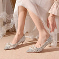 Wedding shoes for women with thick heels 2024 new arrival bridal shoes that are not tiring on the feet flats burgundy high heels xiuhe wedding dress two-wear