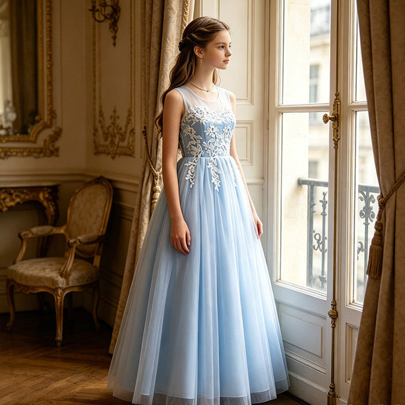 Teenage girl's fairy-style french princess dress, summer cross-border export model, elegant and stylish dress