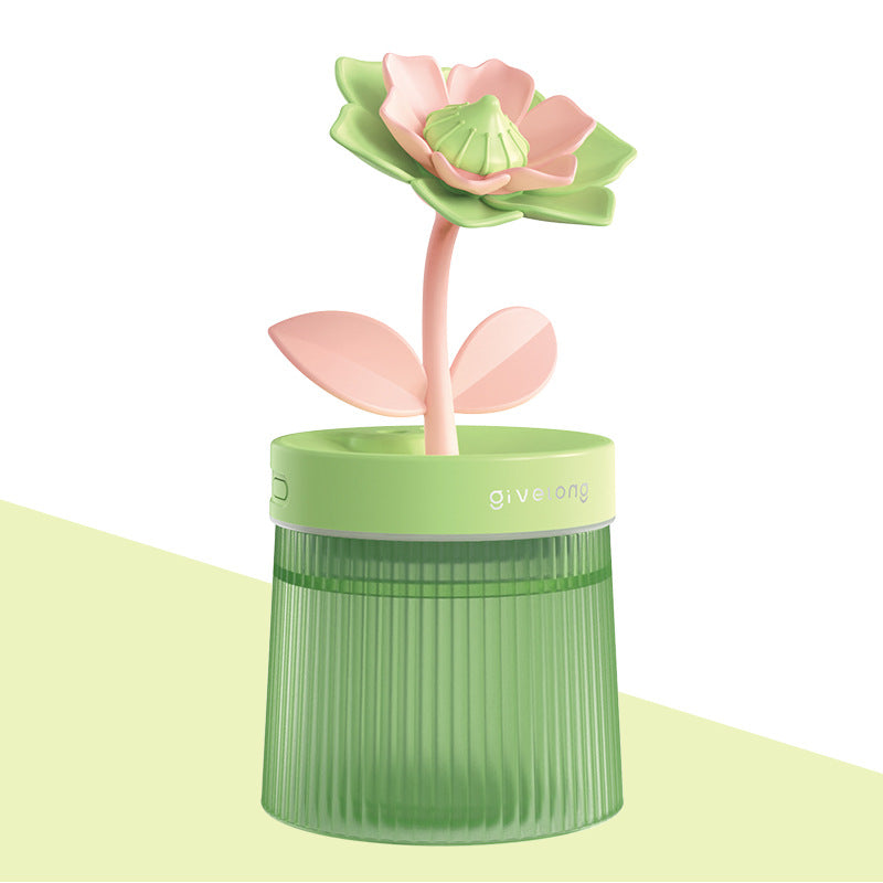 Flower air humidifier tabletop sunflower humidifier bedroom gardenia colorful atmosphere light sprayer