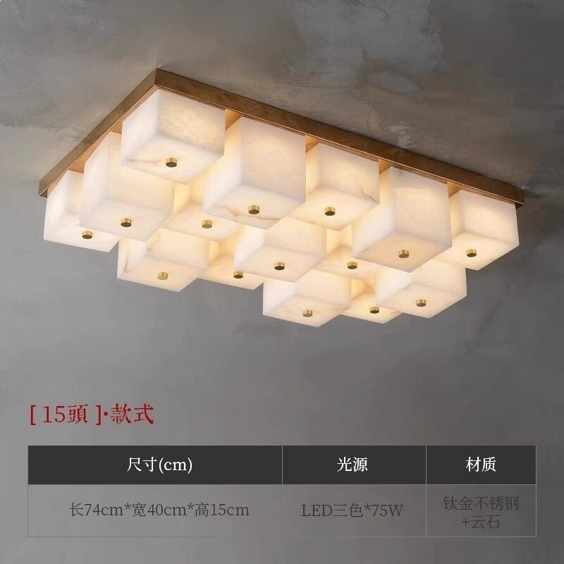 Marble all-copper ceiling lamp modern new chinoiseriecasualaccessible luxury bedroom dining room study lamp designer creative living room