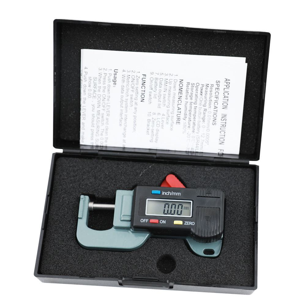 Digital Percent Thickness Gauge, Pearl/Cardboard/Film Digital Thickness Gauge Thickness Gauge 0-12.7 mm0.01mm