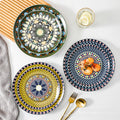 Bohemian art style new ceramic plate - creative, high-value european floral design dinner plate for home use and table setting