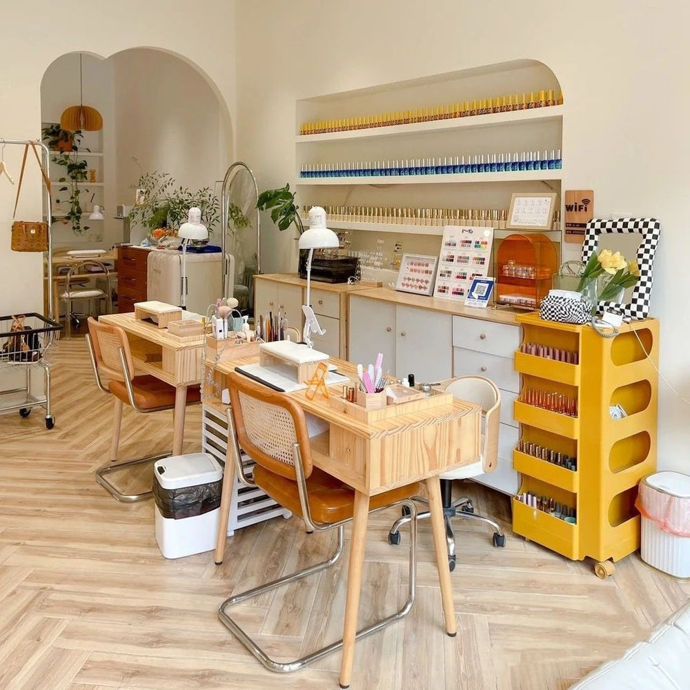 Solid wood manicure shop special table vacuum cleaner inlaid japanese style small for homepopular manicure workbench manicure table