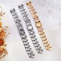 New arrivalretro alloy suitelegant women's bracelet watch square bar nail full diamond quartz women's watch steel strap