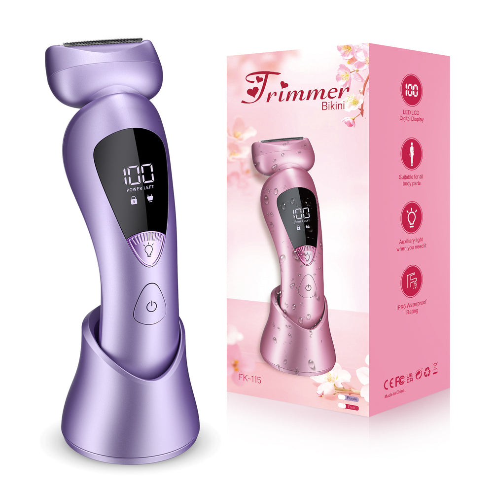 Electric shaver for women - personal care, full body washable, removes underarm, sweat, and leg hair - portable gadget