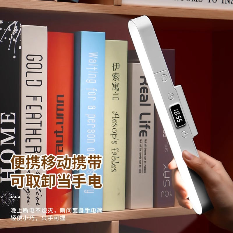 Clock small desk lamp eye protection lamp learning special led bedside lamp college student dormitory bed charging cool lamp