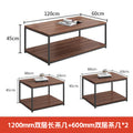[walnut color] long + square + square double-layer coffee table (delivery included)