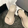 Outwearfashioneasiest for match square toe summer open toe thick high heel toe slippers sandals soft leathersexyniche style design not tired