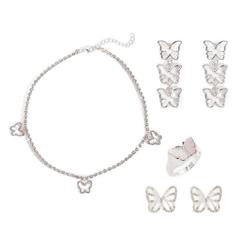 Wholesale butterfly earrings: european & american cross-border fashion jewelry for women - diamond-accented, versatile, unique alloy earrings with a sophisticated, niche appeal