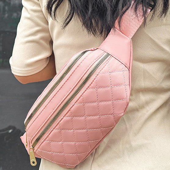 Foreign trade new diamond fashion breast bag outdoor sports versatile mobile phone fanny pack large capacity casual shoulder messenger bag