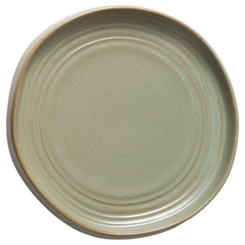 Vintage chic ceramic dinnerware - restaurant & hotel grade, unique ribbed design, steak & western cuisine plates, high-style deep dishes for home use