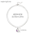Sweater accessories necklace wholesale european and american cross-border jewelry women's fashion autumn and winter diamond-studded alloy light luxury double heart pendant