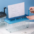 A4 manual paper shredder - small office shredder for a5 paper, invoices, contracts, and confidential documents - shreds into strips