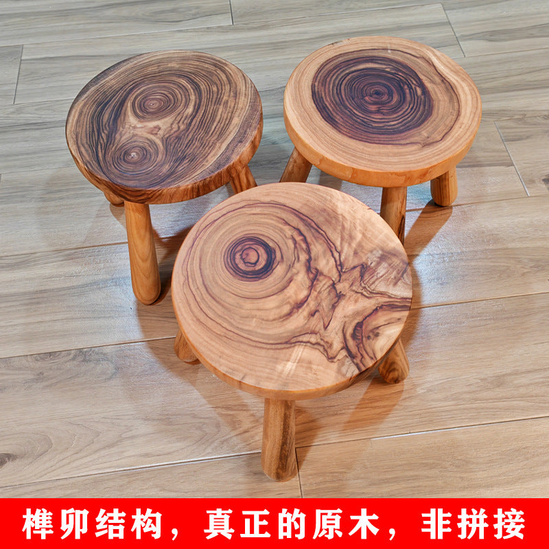 香樟实木小凳子家用客厅小板凳老式换鞋凳小矮凳儿童小木凳方凳圆
