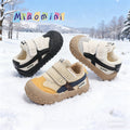 Baby boys' first walker shoes, soft sole kids' shoes, autumn/winter double-layer cotton shoes, casual toddler sneakers, anti-slip skate shoes for boys and girls