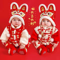 Baby clothes winter baby onesie new year outfit new year greetings outfit newborn thickened outing festive coat cotton coat
