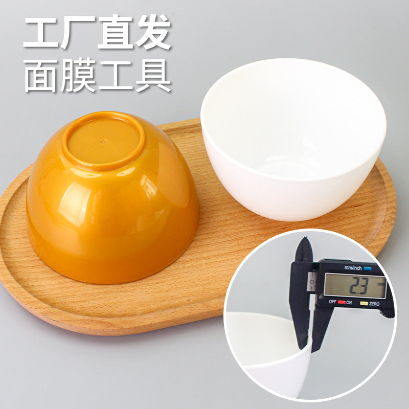 Large beauty salon mask bowl - hard plastic, spa mask, beauty tool - large gold bowl, white bowl, diameter 10.9cm